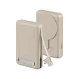 Energea Magpac Pro Plus Qi2 10.000MAH 1 Adet 20W Type-C 1 Adet 20W Type-C Kablo ve 15W Kablosuz Şarj Çıkışlı Pd Hızlı Şarj Magneticsave Powerbank - Krem