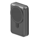 Energea MagWallet Card 10K 10.000 mAh 20W Type-C ve 15W Kablosuz Şarj Çıkışlı Ekstra Stant Özellikli Magsafe Kartlıklı PD Hızlı Şarj Magsafe Powerbank - Koyu Gri