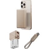 Energea x Bazic 25W Adaptör Alupac 10.000 Mah Powerbank ve Alucable 15 cm 60W USB To Lightning Seyahat Set - Gold