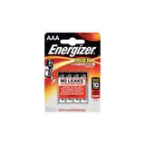 Energizer Max Alkaline AAA 4'lü Pil, Krom/Siyah/Kırmızı