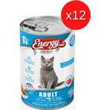 Energy 12x415 gr Cat Food Ton Balıklı Yetişkin Konserve Islak Kedi Maması