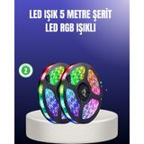 Enerji Tasarruflu Rgb Şerit LED 5 Metre - Renkli - 1 x 100 cm