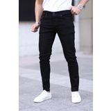 ENERJİN Erkek Jeans Slim Fit Likralı Black Düz Siyah