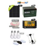 EnerjiStar 50 Watt Monokristal Panelli Güneş Enerji Seti 3 Ampüllü Solar Aydınlatma Ve Telefon Şarj