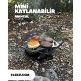 Enerjivar Katlanabilir Geçmeli Mini Mangal – 31,5 x 31,5 cm | 1-2 Kişilik Taşınabilir Kamp ve Piknik Mangalı - 31.5x31.5
