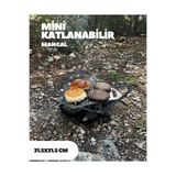 enerjivar Katlanabilir Geçmeli Mini Mangal – 31,5 x 31,5 cm | 1-2 Kişilik Taşınabilir Kamp ve Piknik Mangalı