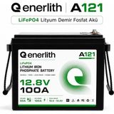 Enerlith A121 12.8V 100AH Lifepo4 Lityum Akü 2000+ Döngü 100A Deşarj