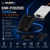 eNerRX Enerx ENR-P2025DC 20000 mAh 2.1A Çift USB Çıkışlı Powerbank Dijital Göstergeli - Siyah