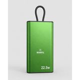 Enerx ENR-P10MTK Powerbank 10000 Mah 22.5W Hızlı Şarj, Dahili Type-C Kablolu Yeni Nesil Metal Kasa Taşınabilir Şarj Cihazı - Yeşil