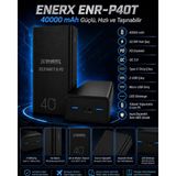 Enerx Enr-P40t 40.000 Mah 22.5 Watt Led Göstergeli Powerbank Siyah