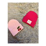 enes baby 2li paket esnek ribana kirazlı etiketli kız çocuk bere