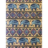 Enesar Home Elephant Etnik Fil Desenli Kumaş Kırlentlik Döşemelik Kumaş Dijital Baskı 100 x 140 cm