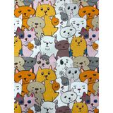 Enesar Home Kedi Desenli Kumaş Kırlentlik Döşemelik Kumaş Dijital Baskı 100 x 140 cm