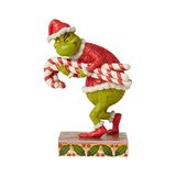 Enesco Grinch by Jim Shore Şeker Kamışı Çalan Grinch Heykelcik, 19 cm, Çok Renkli