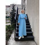 Enfa Butik Tesettür Scuba Elbise - Bebe Mavi - 40 - 42