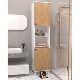 Enfa Store Bamba Banyo DOLABI,%100 Mdf,çok Amaçlı Dolap - Beyaz - Ceviz