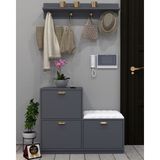 Enfa Store Cardenas Portmanto,ayakkabılık,mdf,çok Amaçlı Dolap,minderli Portmanto,sedirli Portmanto,minderli Ayakkabılık,sedirli Ayakkabılık - Antrasit - Gri