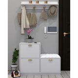 Enfa Store Cardenas Portmanto,ayakkabılık,mdf,çok Amaçlı Dolap,minderli Portmanto,sedirli Portmanto,minderli Ayakkabılık,sedirli Ayakkabılık - Beyaz