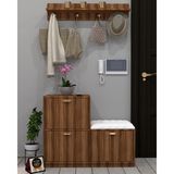 Enfa Store Cardenas Portmanto,ayakkabılık,mdf,çok Amaçlı Dolap,minderli Portmanto,sedirli Portmanto,minderli Ayakkabılık,sedirli Ayakkabılık - Koyu Ceviz