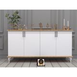 Enfa Store Celta Konsol,tv Ünitesi,dekoratif DOLAP,VITRIN,%100 Mdf,kolay Kurulum - 160 - Ceviz - Beyaz