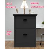 Enfa Store Gloin Gizli Bölmeli Komodin,mdf,kurulu Gönderilir,montaj Gerekmez,komidin,mdf Komodin,komodin - Antrasit - Gri