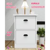 Enfa Store Gloin Gizli Bölmeli Komodin,mdf,kurulu Gönderilir,montaj Gerekmez,komidin,mdf Komodin,komodin - Beyaz