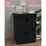 Enfa Store Gloin Gizli Bölmeli Komodin,mdf,kurulu Gönderilir,montaj Gerekmez,komidin,mdf Komodin,komodin - Siyah