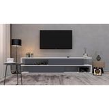 Enfa Store Modern 3 Tv ÜNITESI,Mdf,tv Sehpa - Beyaz - Sarı - Gri - BEYAZ GRİ 3