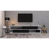Enfa Store Modern 3 Tv ÜNITESI,Mdf,tv Sehpa - Beyaz - Siyah - BEYAZ SİYAH 2