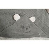 Enfal Bebe Wersoft 3 Iplik Triko Içi Polar Lı Kışlık Kapüşonlu Battaniye 90 x 80 cm - Gri