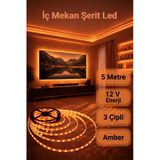 ENFE 3 Çipli Şerit Led Amber Işık ◆ İç Mekan ◆ Yüksek Lümen ◆ Ekstra Kalın PCB ◆ 5 m ( TRAFOSUZ )