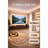 ENFE 3 Çipli Şerit Led Günışığı ◆ İç Mekan ◆ Yüksek Lümen ◆ Ekstra Kalın PCB ◆ 20 m ( TRAFOSUZ )