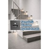 ENFE Sensörlü LED Koridor Aydınlatma 1W Sıva Altı Kare Füme Kasa 3000K Otomatik Gece Lambası