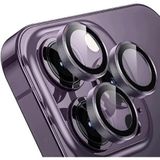 Enfein iPhone 15 Pro / 15 Pro Max İle Uyumlu CmCov Kamera Lens Koruyucu Kolay Tak Çıkar Ergonomik İnce Tasarım Kırılma Ve Çizilme Önleyici Derin Mor
