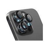 Enfein iPhone 15 Pro / 15 Pro Max İle Uyumlu CmCov Kamera Lens Koruyucu Kolay Tak Çıkar Ergonomik İnce Tasarım Kırılma Ve Çizilme Önleyici Siyah