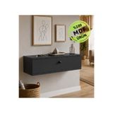 ENG AHŞAP Duvara Monte Dresuar 60x25x20 cm | Antrasit MDF | Kapaklı Asma Konsol | Minimal Tasarım