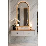 Eng Ahşap Modern Mdf Beyaz 2 Kapaklı Makyaj Masası - Dresuar - Beyaz - Safir Meşe