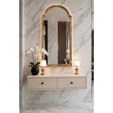 Eng Ahşap Modern Mdf Beyaz 2 Kapaklı Makyaj Masası - Dresuar - Kumtaşı