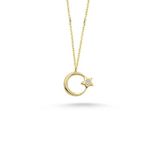 Engin Gold 14 Ayar Altın Taşlı Ayyıldız Kolye