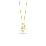 Engin Gold 14 Ayar Altın Taşlı Geometrik Kolye