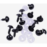 Engin TT Amigurumi Siyah Vidalı Göz Örgü Bebek Gözleri El Örgüsü Oyuncak Gözleri 8 mm -10 mm -5+5 Çift (20 Adet)