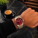 Engineer's Accessories Erkek Çelik Takvimli Kol Saati Bordo
