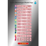 ENGINPRINT Pembe 107 Adet Baharat Bakliyat Kuruyemiş Kavanoz Etiketi Sticker +Suluboya Kalp Çıkartma
