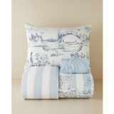 English Home 17-9999- Striped Jouy Pamuklu Çarşaflı Tek Kişilik Nevresim Takımı 160X220 Cm Mavi