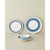English Home 24 Parça 6 Kişilik Mavi Marivella New Bone China Yemek Takımı