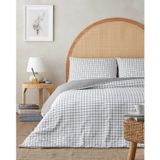 English Home 45068788 Simple Checks Kolay Ütülenir Çarşaflı Çift Kişilik Nevresim Takımı 200X220 Cm Kahverengi