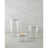 English Home Adly Plastik 3 Parça Saklama Kabı 700 ml – 1,4 L – 2 L Yeşil-Krem