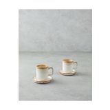 English Home Alicent Seramik 4 Parça 2 Kişilik Double Kahve Fincan Takımı 150 ml Krem