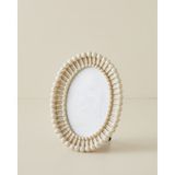 English Home Alicia Krem Poliserin Fotoğraf Çerçevesi 10x15 cm Oval Şekil