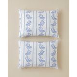 English Home Allure Kolay Ütülenir 2'li Yastık Kılıfı 50X70 cm Mavi